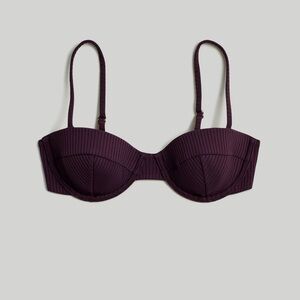 NWT ribbed balconette bikini top